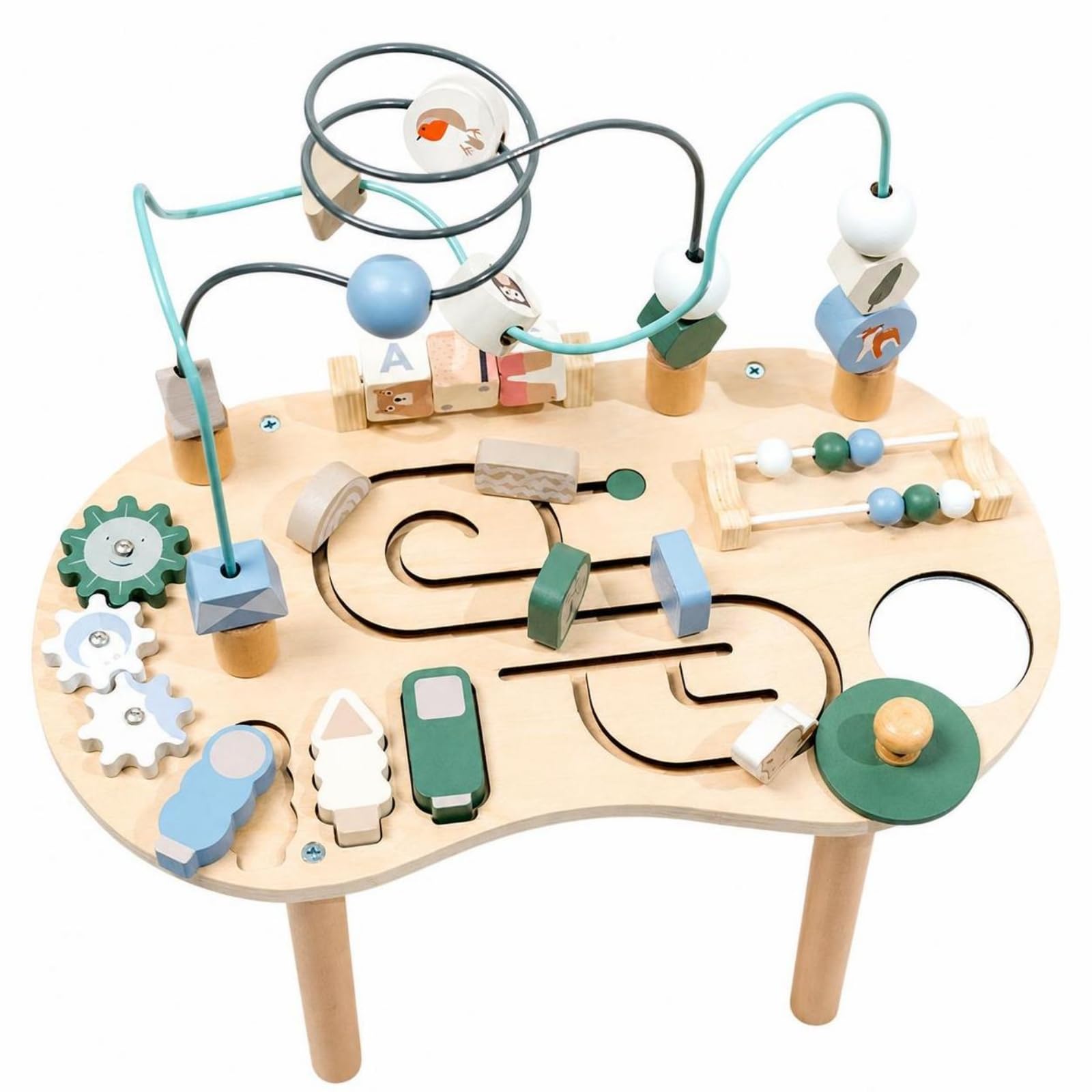 Busy Board Pedagogico Compatto | Sviluppo Motricità Fine, Gioco pedagogico in Legno, per Asilo, Bambini, Neonati