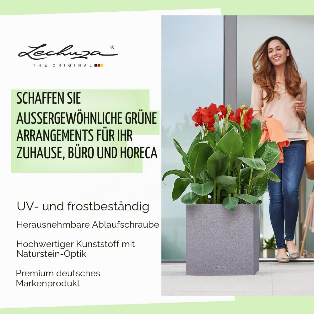 LECHUZA Cube Glossy Triple Scarlet rot highgloss 13672