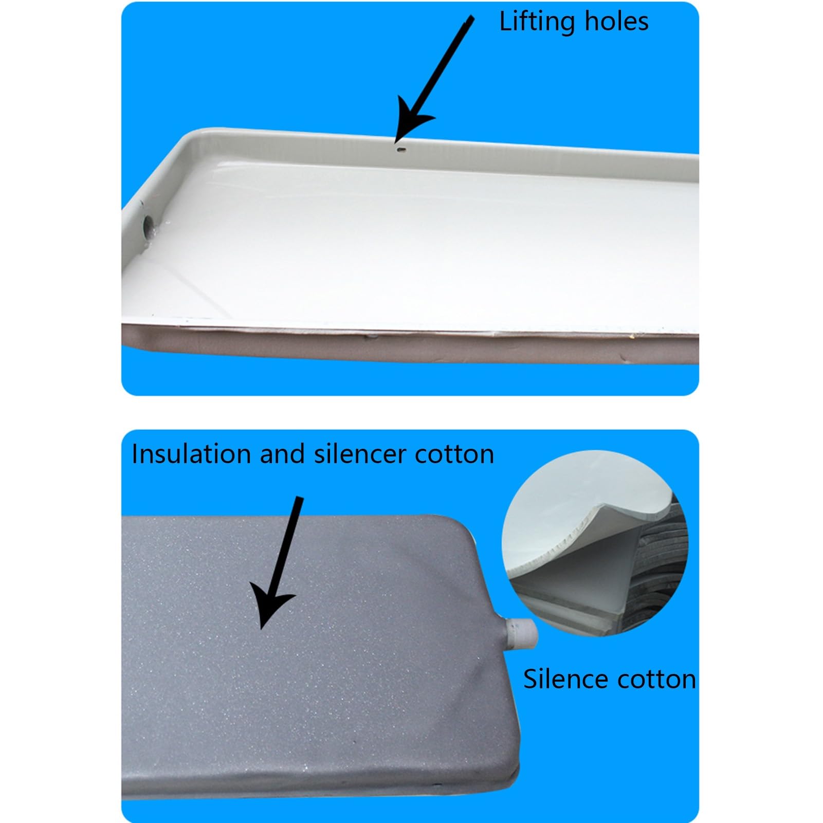 Bac récupérateur d'eau pour climatiseur LOLAIKE avec trou de vidange et bac de récupération d'eau pour climatiseur, unité extérieure (61 x 24 cm)