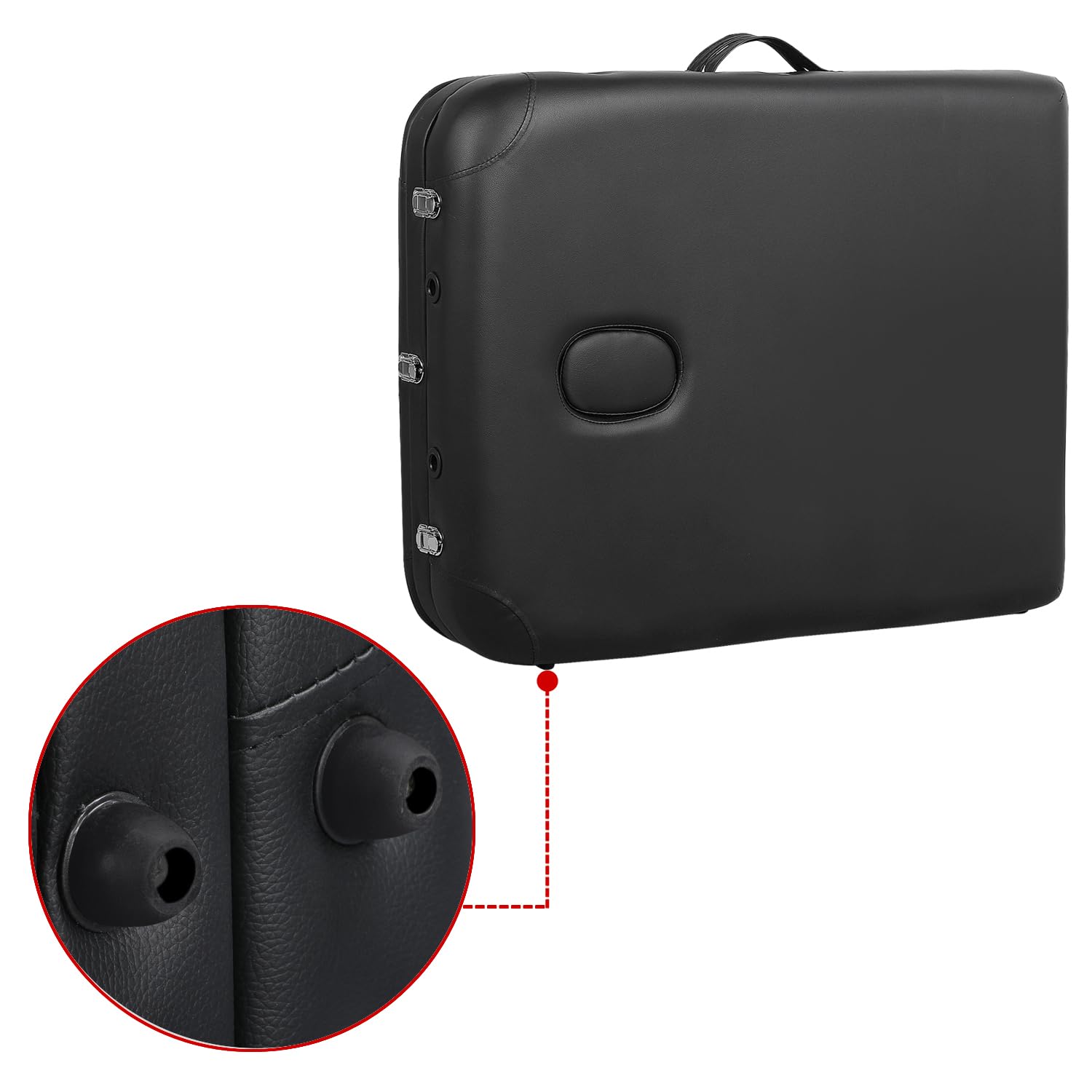 Lettino per Massaggio a 3 Zone 213 x 70 cm Professionale Portatile Fisioterapia Pieghevole in Alluminio Nero