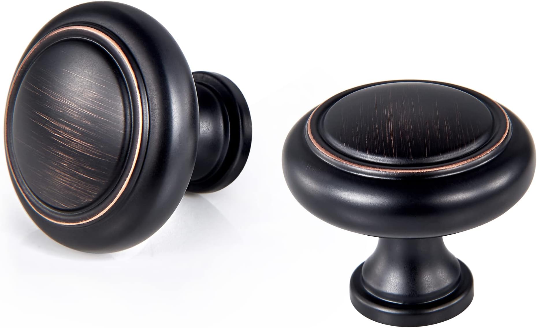 Round Knobs - 10 Pack / 1.2 Inch, Bronze Handles for Cabinets, Vintage Cabinet Knobs for Kitchen Cabinet Handles and Knobs, Bathroom Drawer Knob, Bedroom Wardrobe Pulls