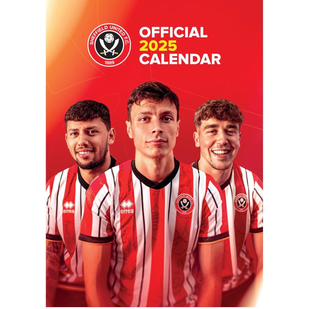 2025 Calendar Sheffield United FC Month to View A3 Football Calendar Official Product