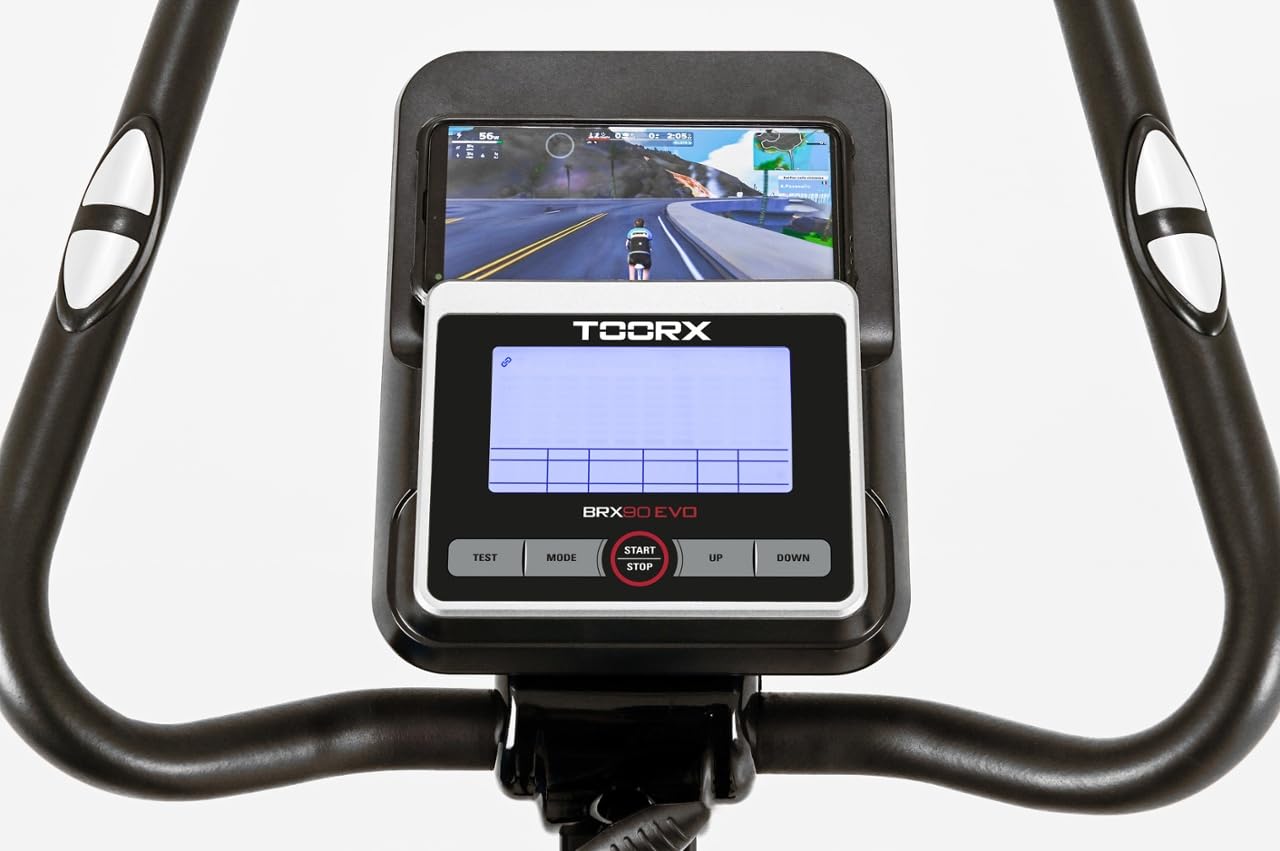 Toorx BRX-90 EVO [Cyclette Elettromagnetica 16 Livelli Volano 10kg App Ready 3.0 Bluetooth] Bike Fitness Indoor LCD Cardio Sella Manubrio Regolabili Cyclette Casa Home Gym Allenamento Cardio