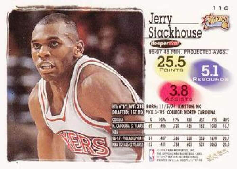 Amazon.com: 1997-98 NBA Hoops Series 1#116 Jerry Stackhouse