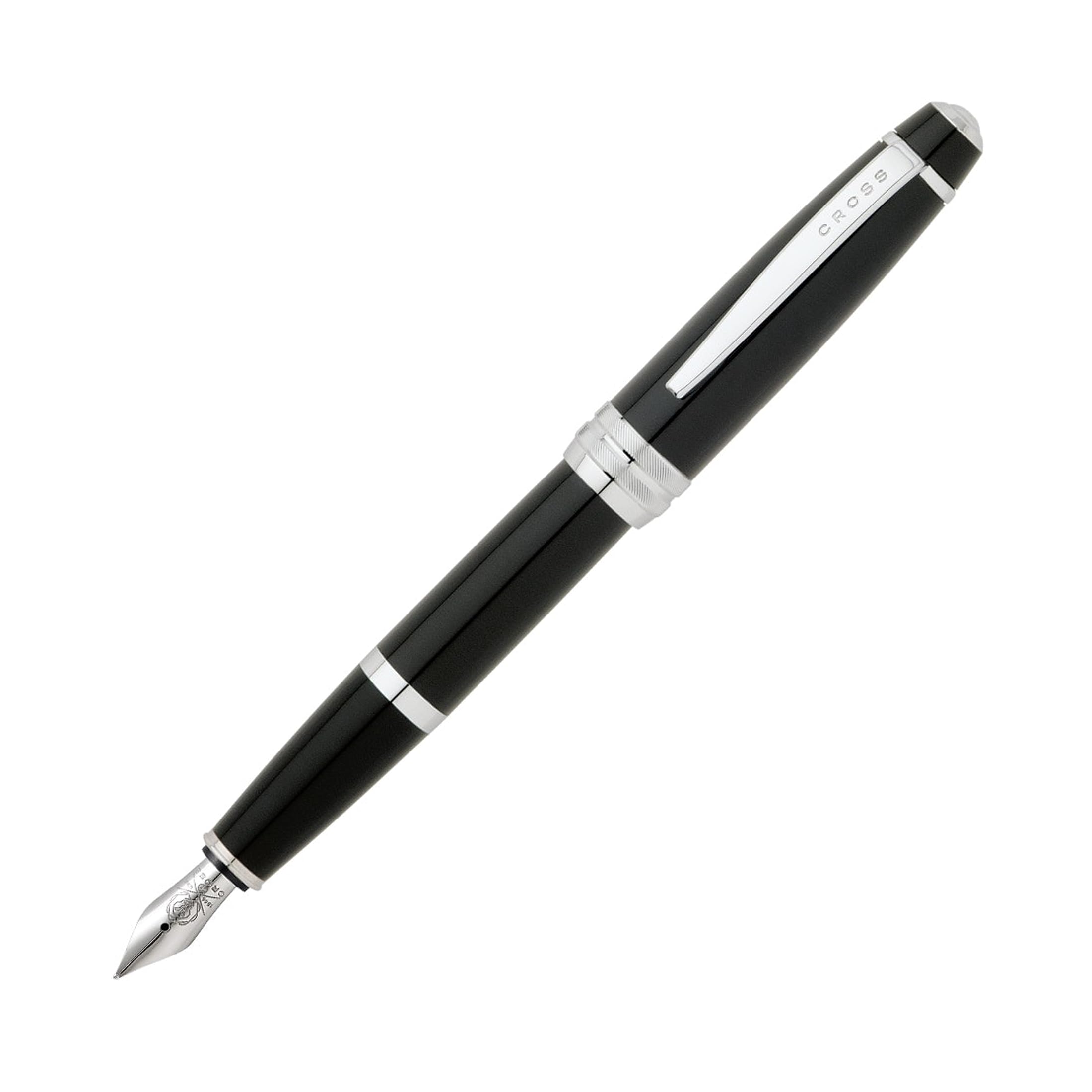 Cross Bailey Black Lacquer Medium Nib Fountain Pen, Black Ink