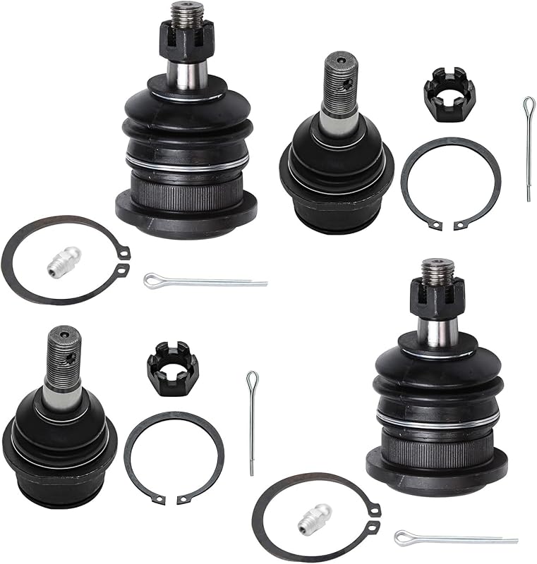 Detroit Axle - Front 4pc Ball Joints for 08-22 Toyota Sequoia | 07-21 Tundra, 4 Lower & Upper Ball Joints 2007 2008 2009 2010 2011 2012 2013 2014 2015 2016 2017 2018 2019 2020 2021 2022