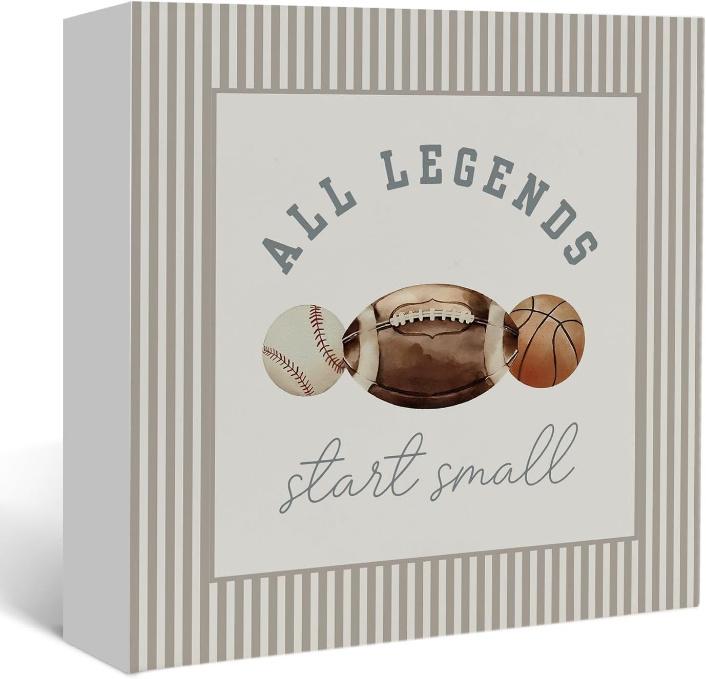 Vintage Sports Nursery Decor,All Legends Start Small Wooden Box Sign