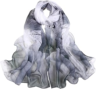 MINIDORA Lightweight Scarves for Women Elegant Floral Pattern Scarf Shawls Sunscreen Head Shawls