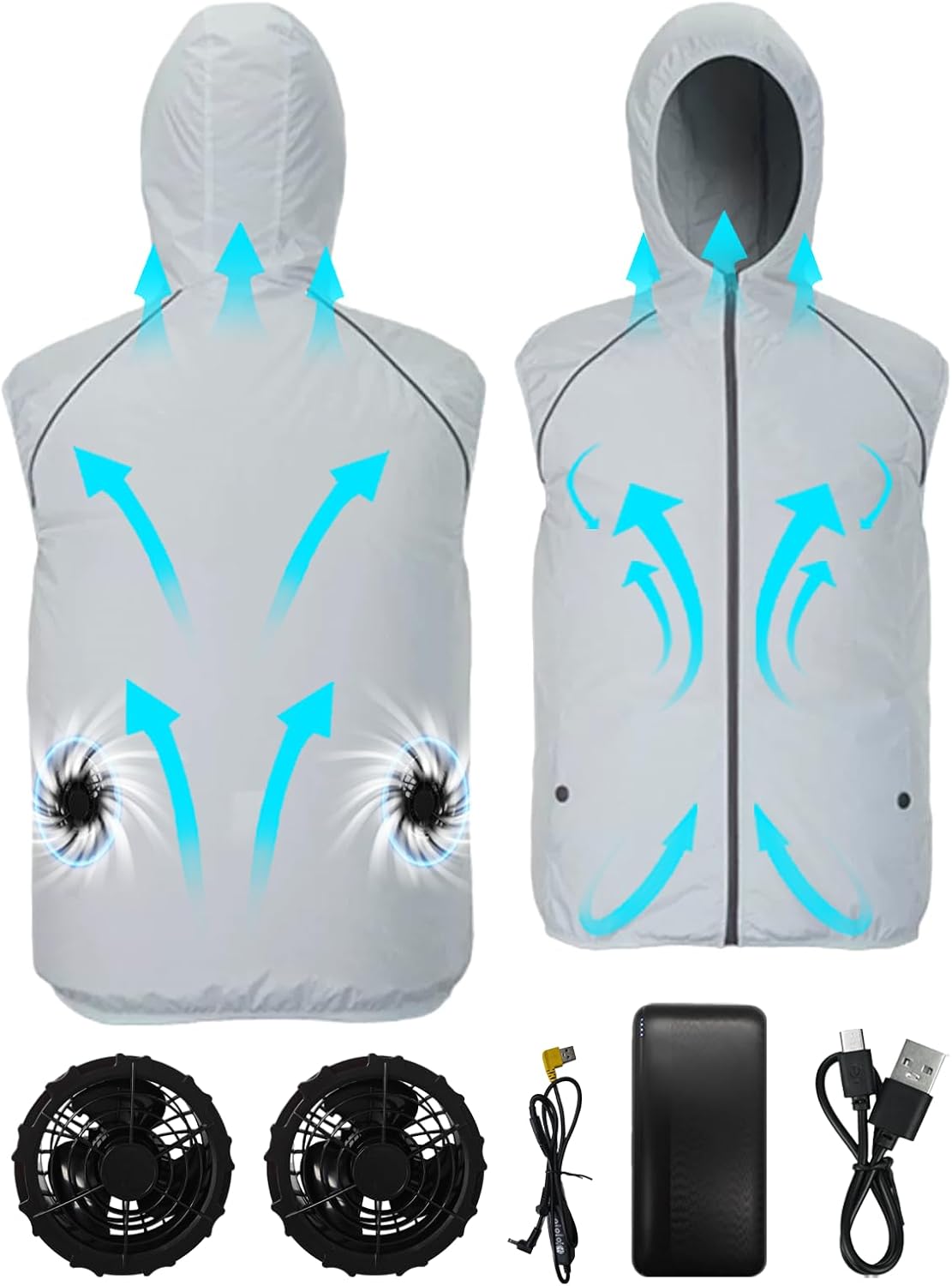 Amazon.co.jp: [YORIYOI] ファン付きベスト 空調作業服 フル