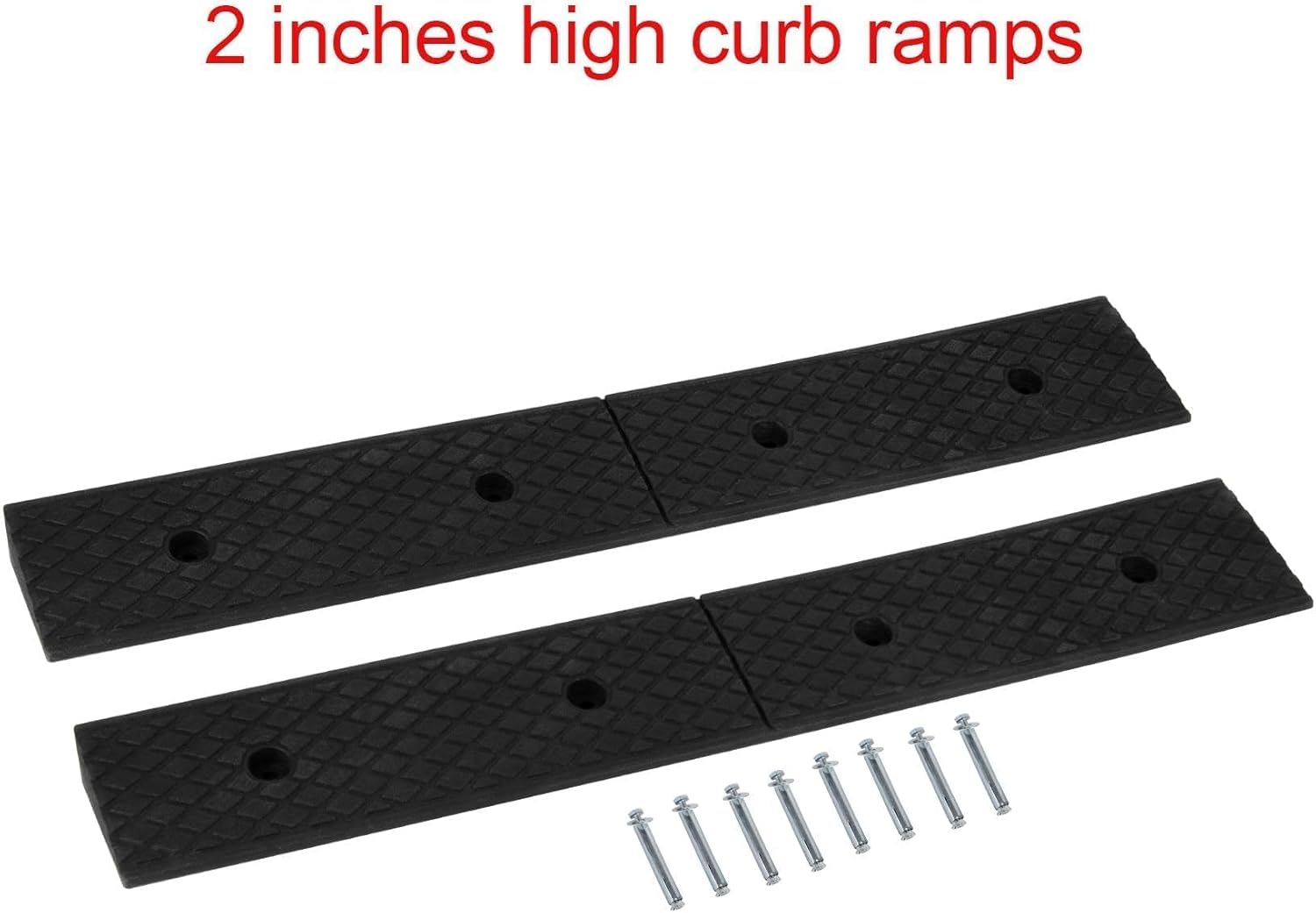 2" Curb Ramps for Driveway- PLSER 2" Rubber Curb Driveway Ramp 4410 LBS/2T Capacity Vehicle Ramps for Motorcycle Car Bike Lawn Mowers Mobile,2PCS