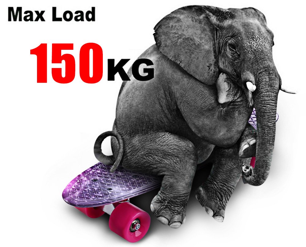 55 cm deskorolka fioletowy gwiaździste niebo wzór retro longboard mini Cruiser kompletny fioletowe koła PU