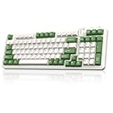 AUSDOM 98Pro Silent Mechanical Keyboard, Wireless Hot Swappable Gaming Keyboard with Backlit,Gasket Structure,Pre-lubed Tactile Switches,2.4GHz/Type-C/Bluetooth Custom Keyboards (Green & White-Silent)