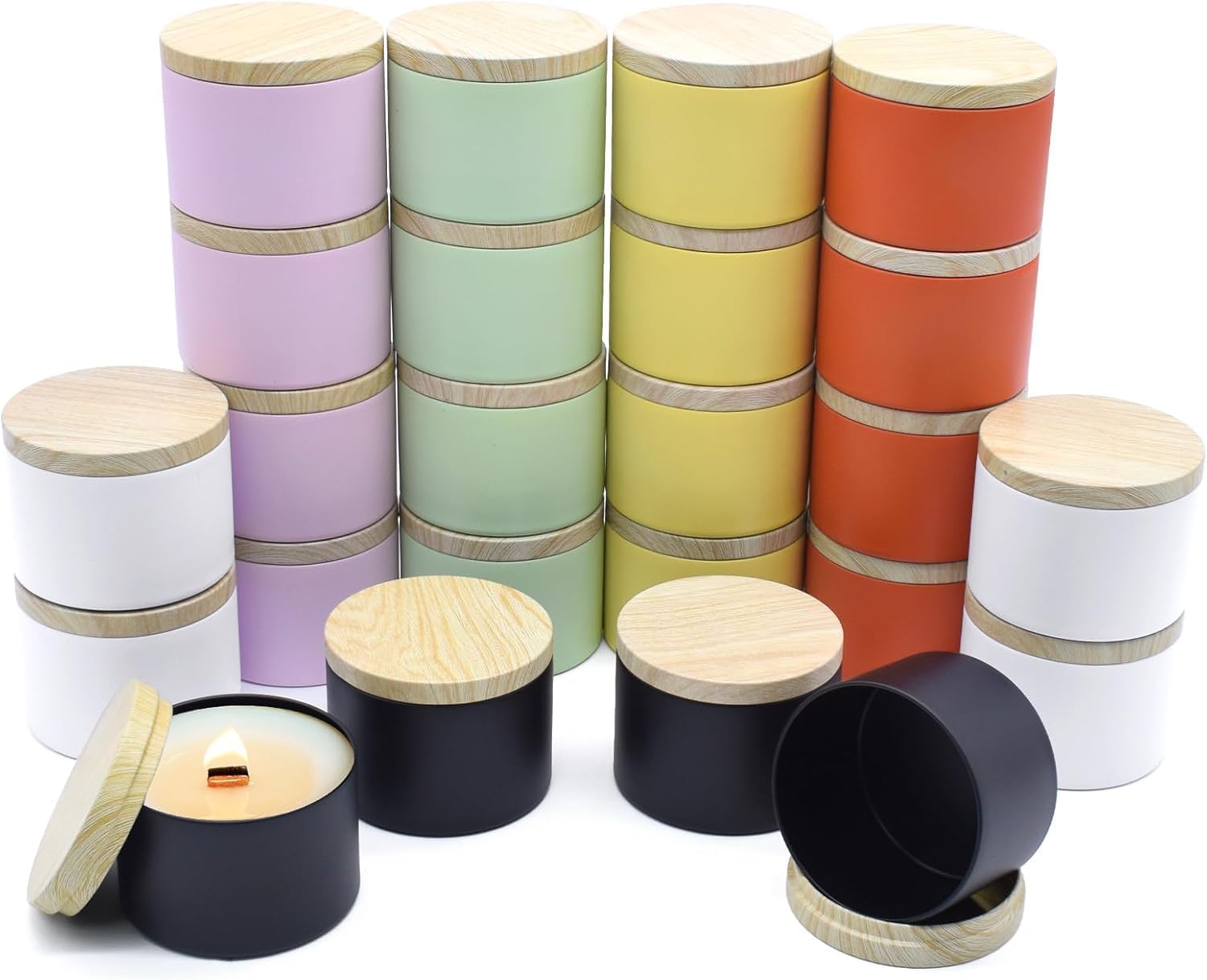 Candle tins 4 oz, Candle Jars for Making Candles - Multicolor