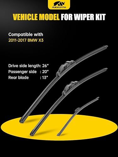 Vista 169 de MIKKUPPA Limpiaparabrisas de 26 pulgadas + 23 pulgadas + 12 pulgadas, repuesto para Mercedes-Benz 2013-2016 GL350 GL450, 2012-2015 ML350 ML550 ML63