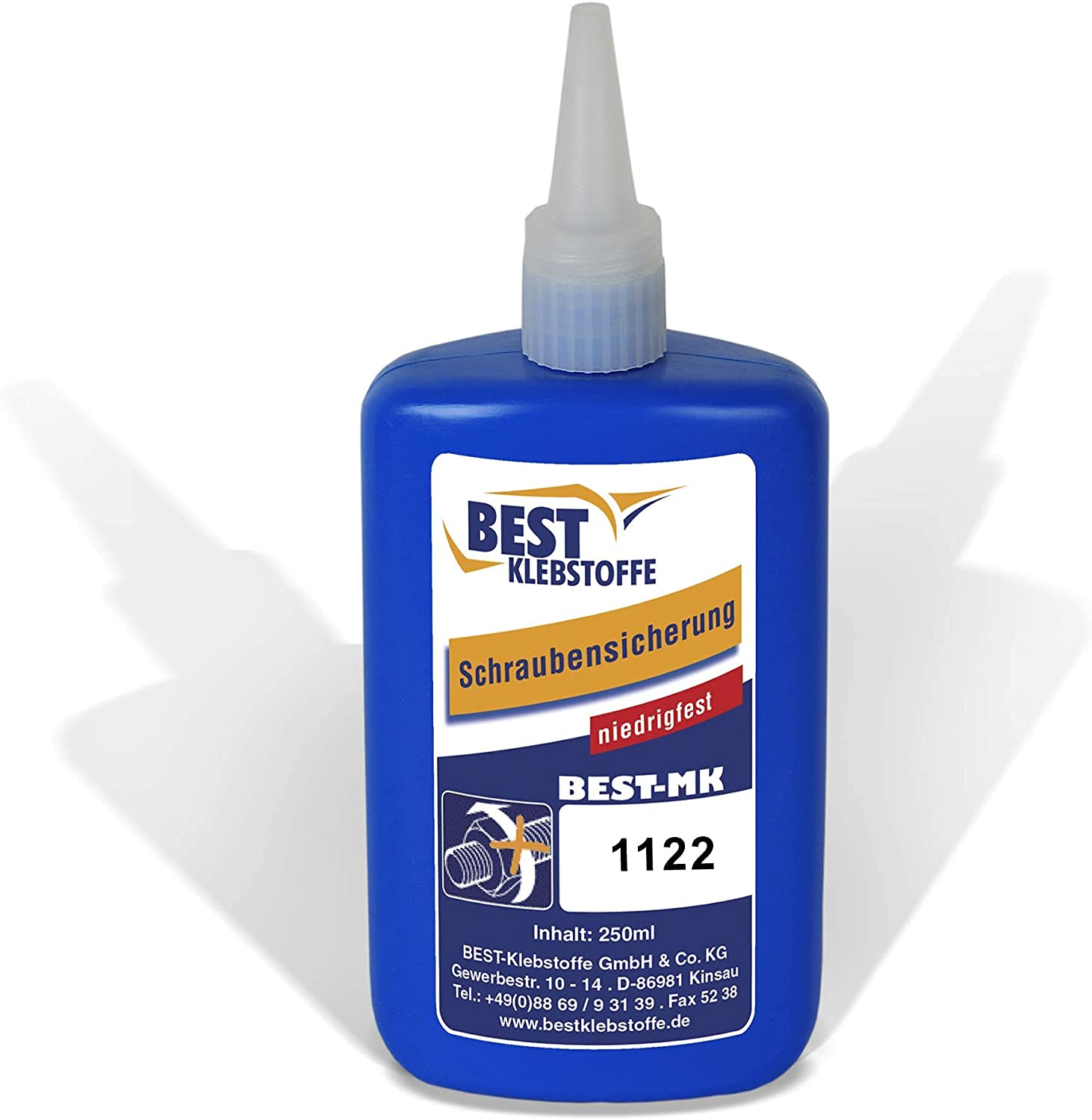 BEST KLEBSTOFF - MK 1122 | Schraubensicherung niedrigfest | 250g | für wiederlösbare Verbindungen | Mittelviskos | spezieller Universalkleber | Gewindedichtmittel