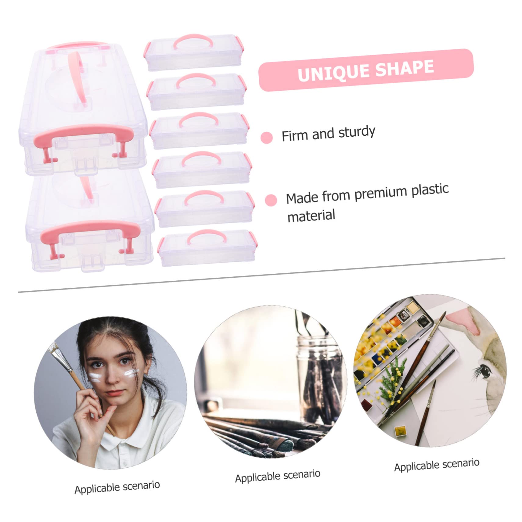 Astuccio Portamatite in Plastica Impilabile, 8 Pezzi, Coperchio | Insegnanti e Ufficio, Trasparenza del Contenuto, Risparmio Spazio, per Penne, Matite e Piccoli Oggetti