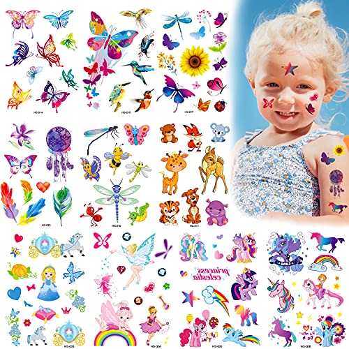 Tattoo Glitzer,Tattoo Kinder,Glitzer Tattoo Set,Cartoon Tattoo Set,Kindertattoos Aufkleber,Temporäre Tattoos,Tattoo als Geburtstagsmitgebsel,für Halloween Weihnachten Geburtstag Party Cover