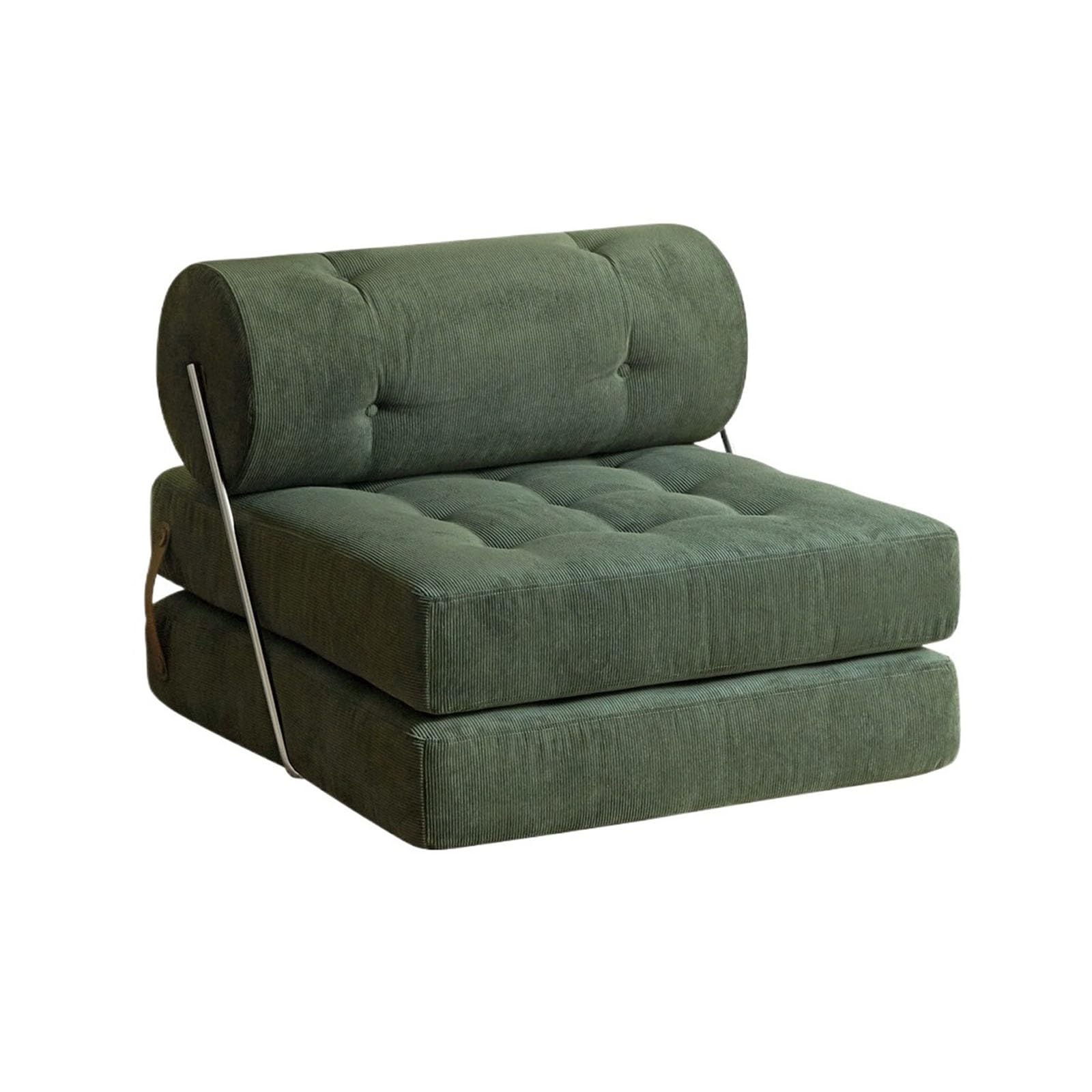 Divano Letto da Terra, Divano Letto Pigro Pieghevole, Divano da Terra Regolabile con Struttura in Metallo, Chaise Lounge Convertibile for Soggiorno, Camera da Letto, Balcone ( Color : Green-A )
