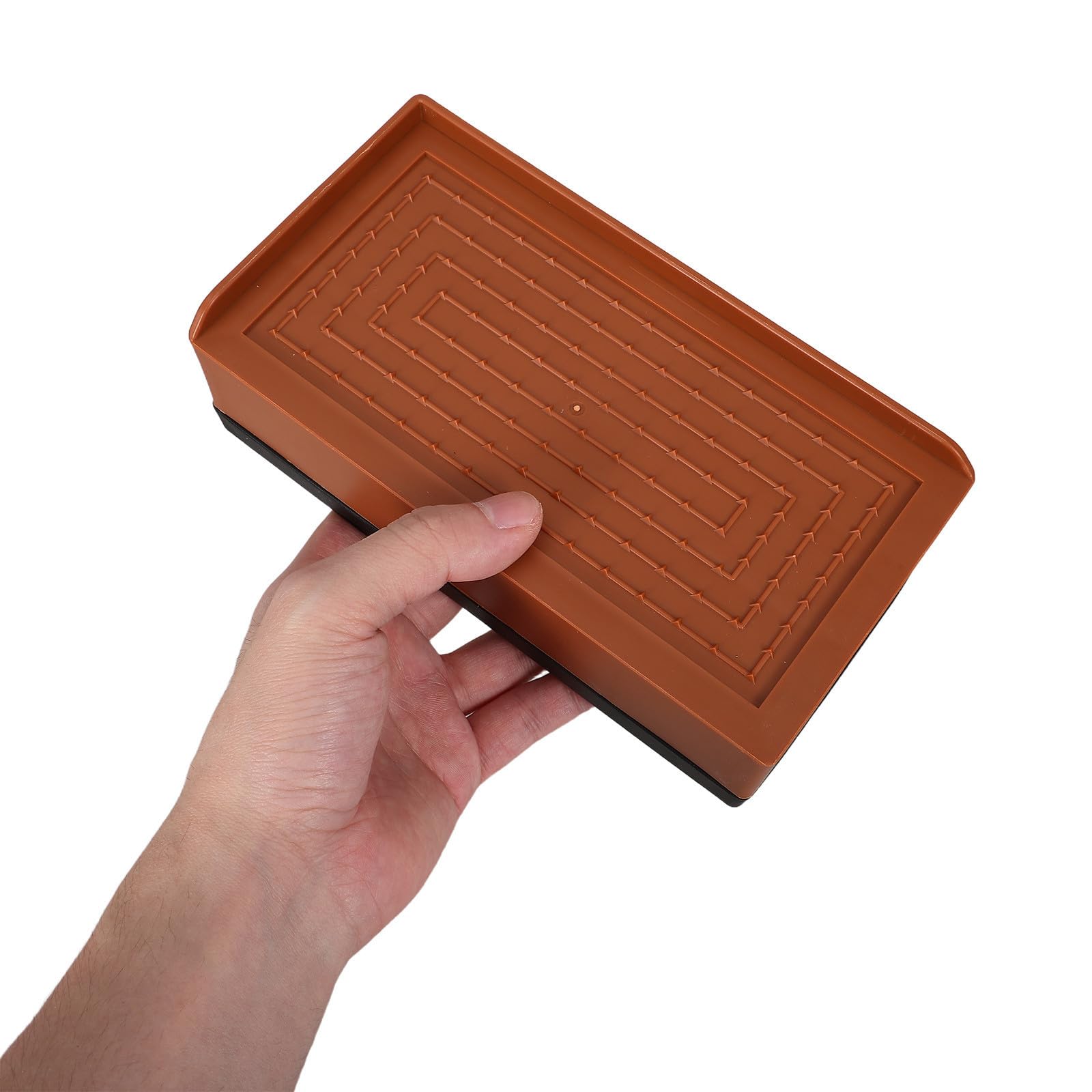 MERRYHAPY 4 Stück Möbelerhöhung mit Stabiler Nivellierung und Verbesserter Belüftung Braun Große aus Kunststoff und TPU Füße für Schreibtisch und Haushaltsgeräte für Wohnzimmer und