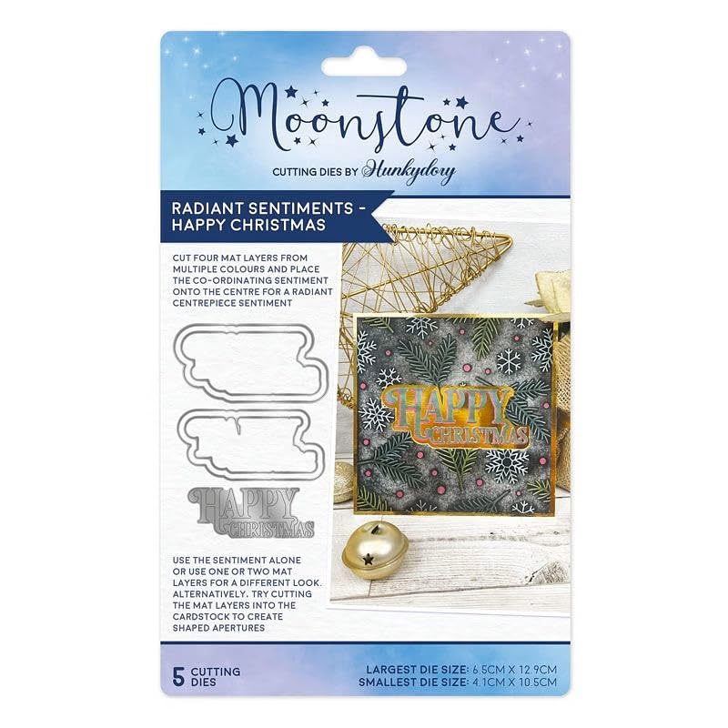 Hunkydory Moonstone - Radiant Sentiments - Happy Christmas Die Set - MSTONE1029