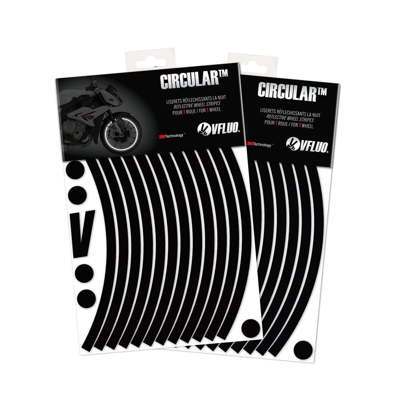 VFLUO - Kit Pegatinas Llantas de Moto Reflectantes, Autoadhesivas para 1 Rueda, 3M Technology™ - Gran Visibilidad Lateral - Discreto y diseño - Fácil colocación — view 23