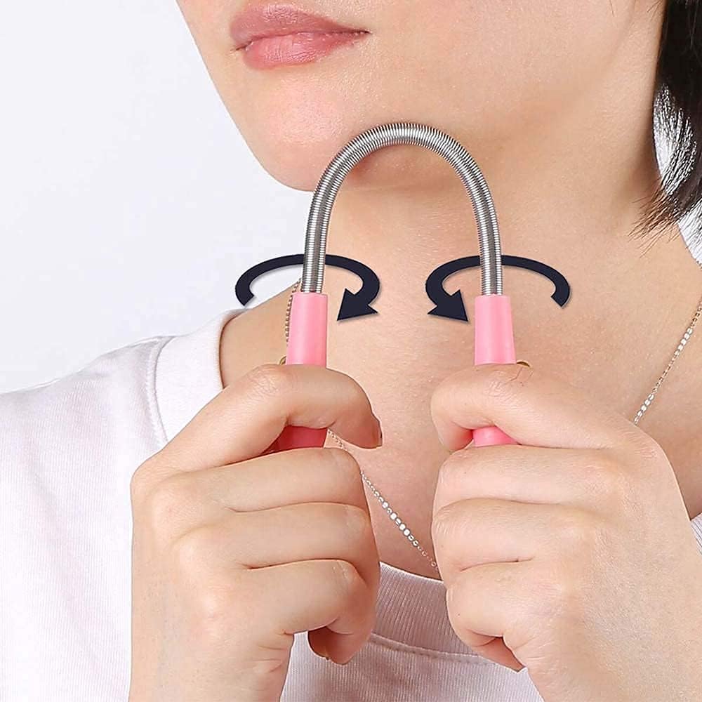 2 Spool x 300m with Hair Remover Spring for Women Organic Cotton Eyebrow Threading Thread Dermaplaning Epilator Tool for Upper Lip Chin Forehead ibrow Hair Removal