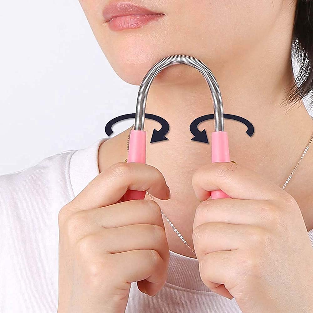 MAPPERZ Women’s Face Hair Removal Spring Epilator Face Threading Natural Beauty Tool Stick/Upper Lip Cheek Chin Moustache Sideburns Neck Beauty Tool For Girls,Women (Pack 1)
