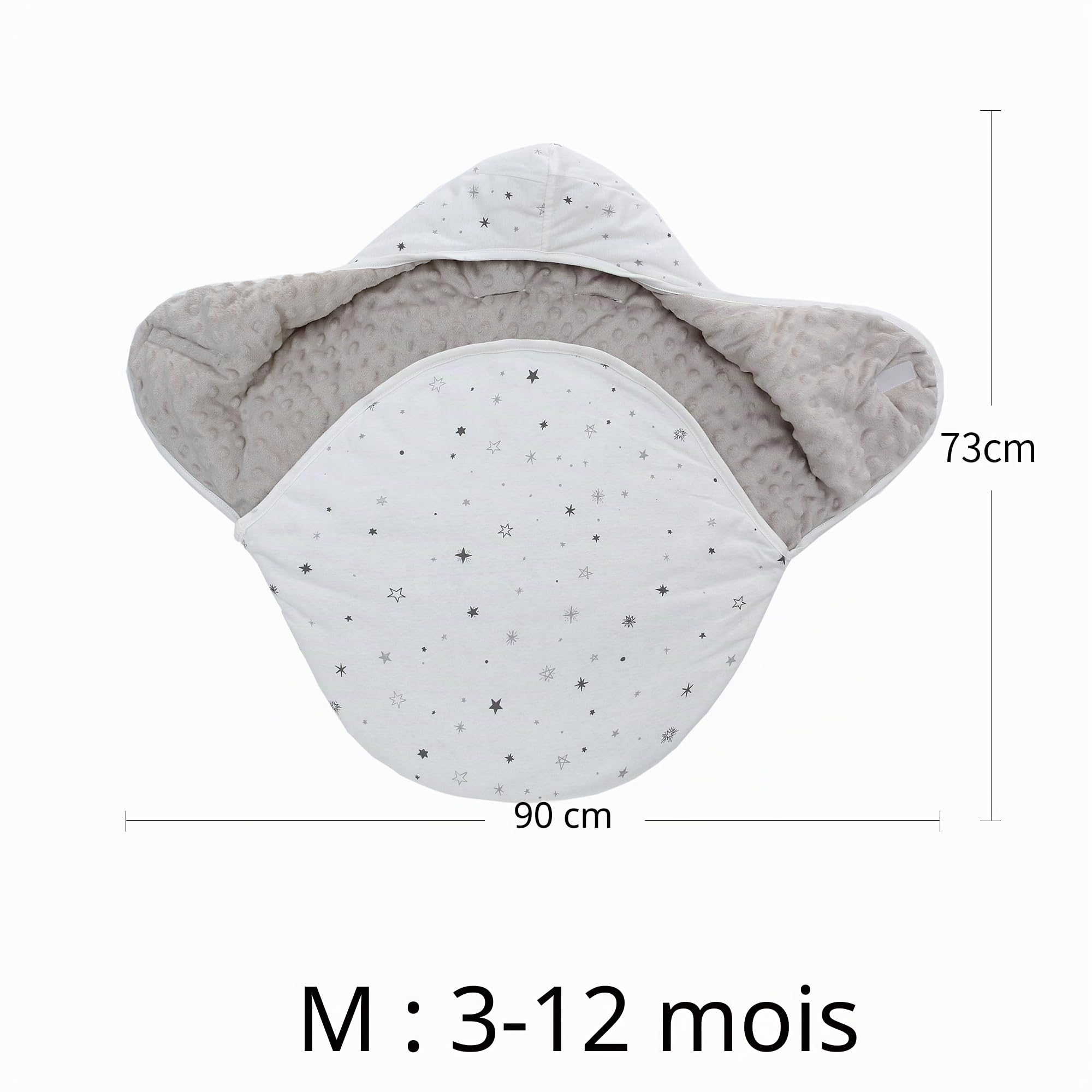 Miracle Baby Couverture D'emmaillotage Hiver Bébé, Chancelière Universelle, Couverture Enveloppante Bébé pour Poussette, Siège Auto, 3-12 Mois, Étoile