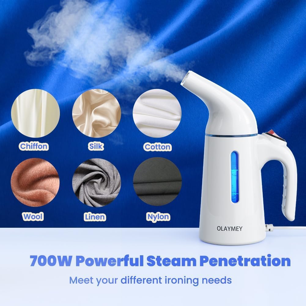OLAYMEY Steamer Wygładzacz parowy 700 W, 40 S Szybkie nagrzewanie Żelazko podróżne Steam Iron, zbiornik na wodę 120 ml Clothes Steamer, szczotka parowa do ubrań