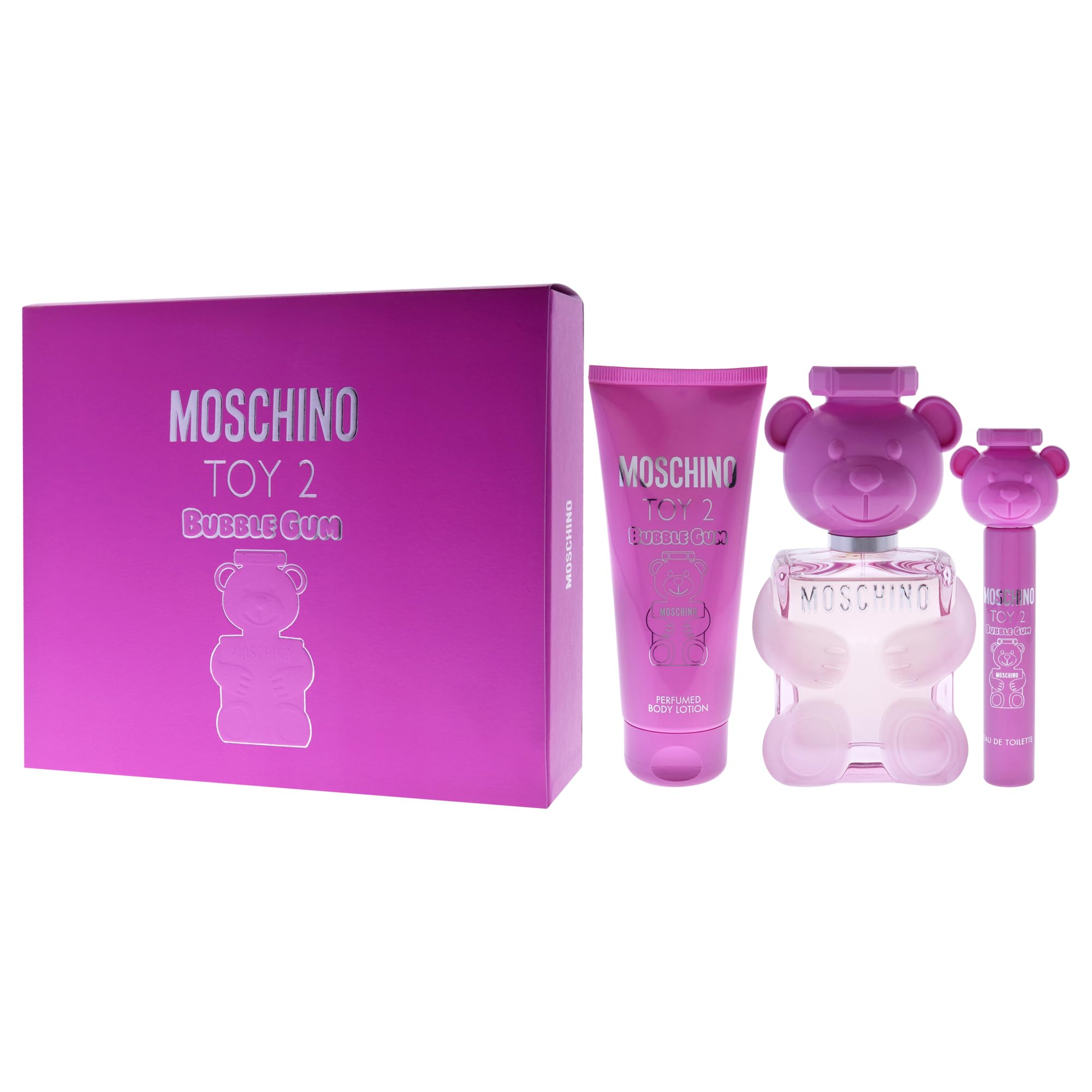 Moschino Toy 2 Bubble Gum for Women – 3 Pc Gift Set with EDT
