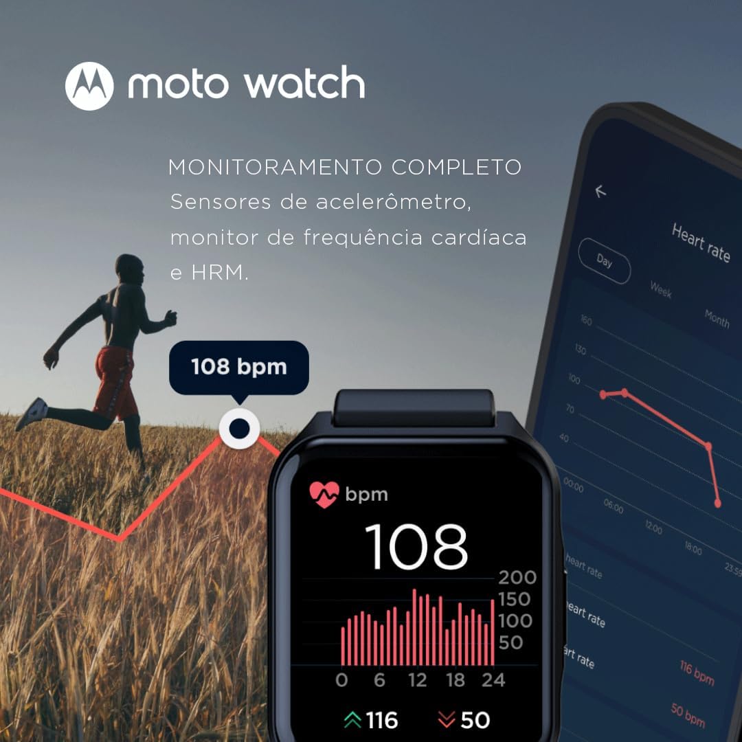 Motorola, Smartwatch Moto Watch 70, Preto 6 61anGFt9I+L. AC SL1080