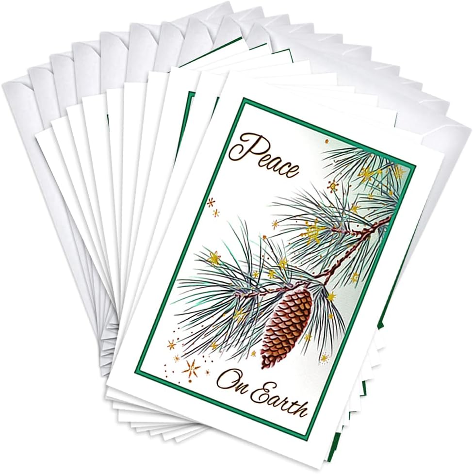 Wright Home & Gift Monocrhromatic Watercolor Reindeer Traditional Holiday Greeting Cards | 36 Pack Bulk Set + 36 Envelopes (4x6)