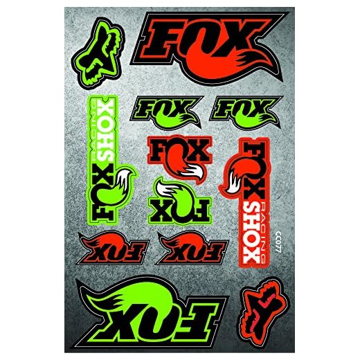 Waterproof Sticker Set Compatible with Fox Racing Shox, Precision Cut Around Shape, Sheet Size 30x20cm - CC077