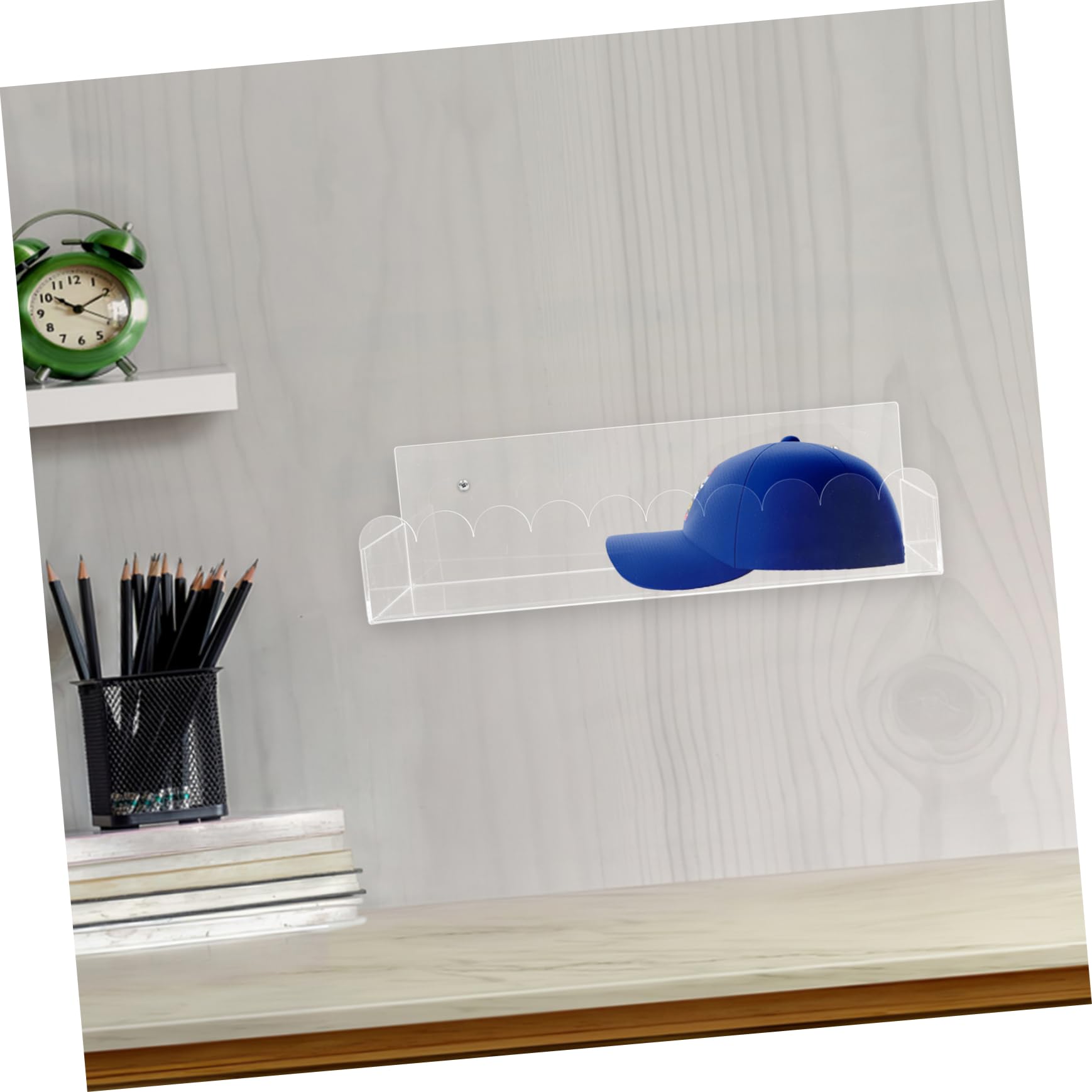 Organizador Gorras de Transparente de Béisbol de Acrílico | Montaje en Pared, Diseño Rectangular Elegante, para Dormitorio y Exposición, Ayuda a Mantener el Orden
