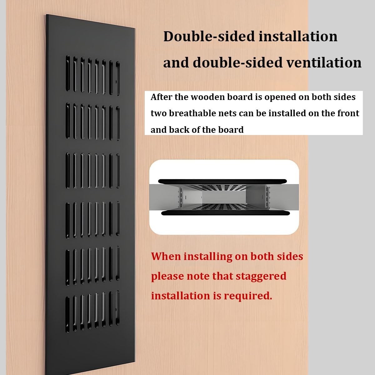 Generico Griglie di Aerazione in Metallo，Griglias di Ventilazione Rettangolare，Serranda di Scarico dell'Aria, Migliora La Ventilazione della Stanza per Cucine Armadi Bagni(Nero,200mm*600mm/8in*24in)