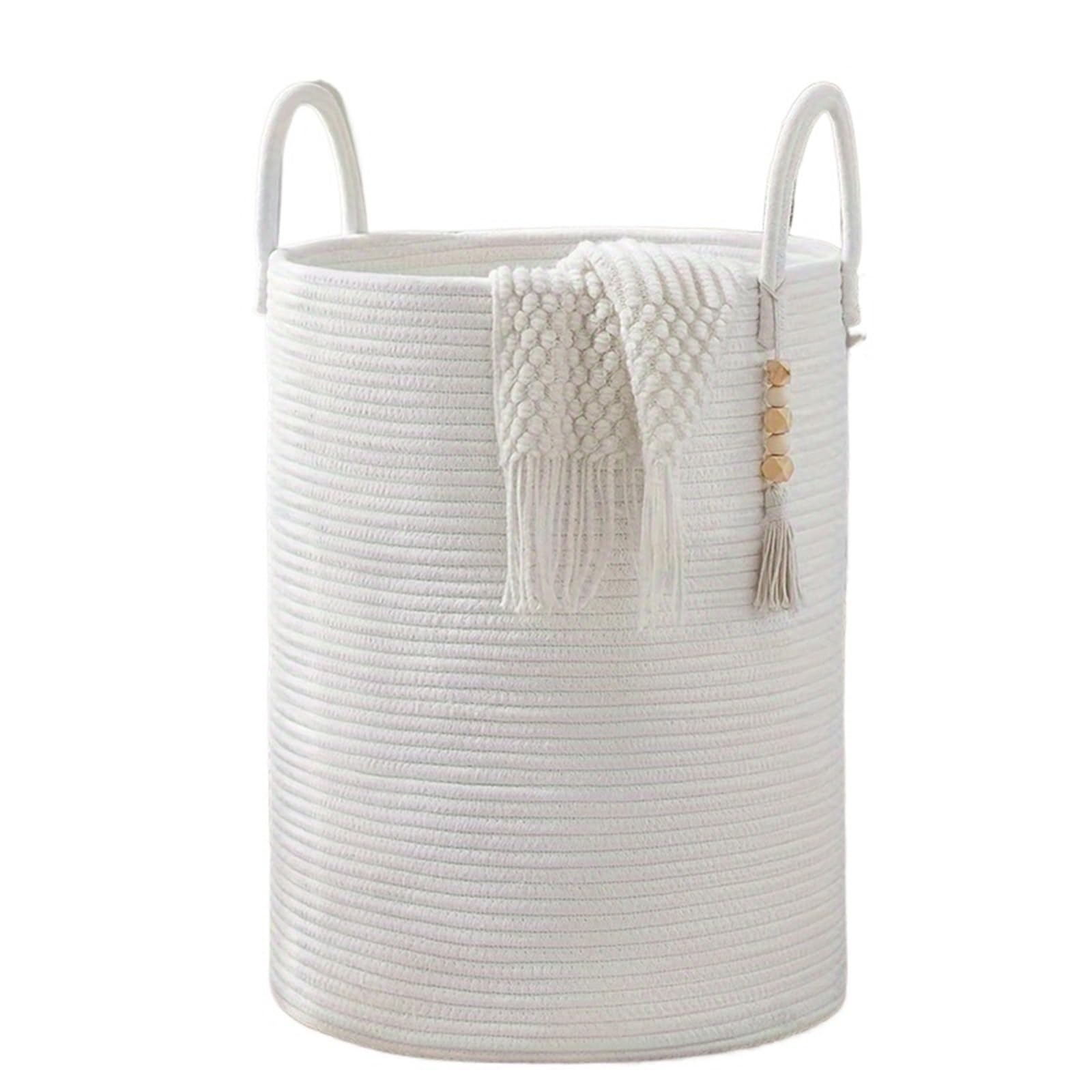 Rope Storage Basket For Dirty Clothes Extra Large Household Bin For Bedroom(Color2)