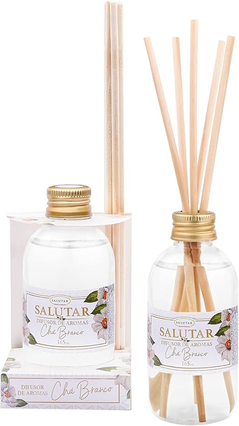 Menor preço em Aromatizador de Ambiente Chá Branco 165 ml Difusor com 5 Varetas, Salutar