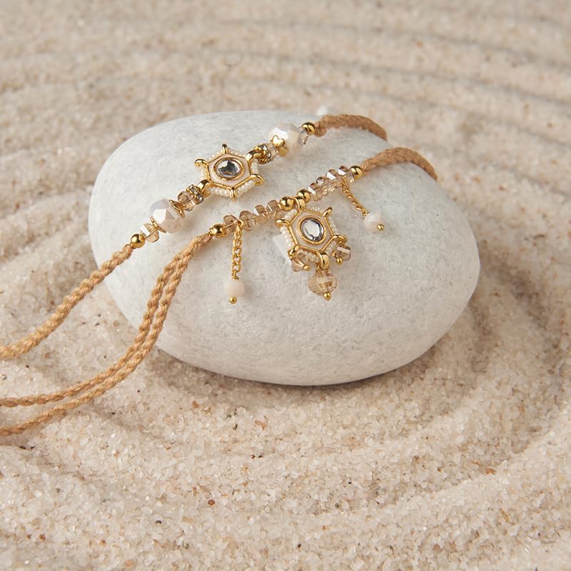 Image of THE GIFT STUDIO.COM | Meenakari White & Gold Bhaiya Bhabhi Rakhi Set | Designer Rakhi Combo | Raksha Bandhan Special