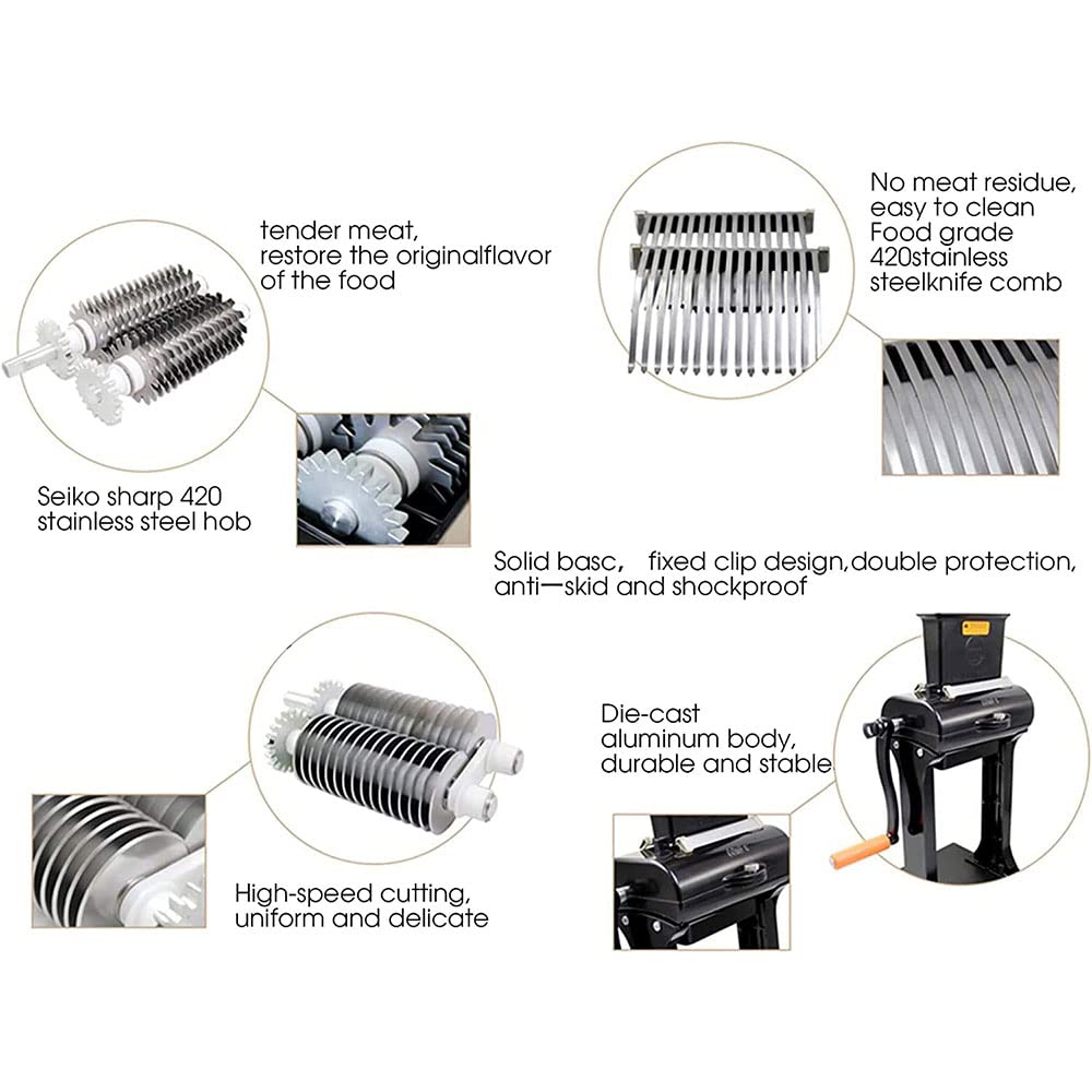 Tendenziatore Manuale Verticale della Carne, Macchina di Allentamento della Carne, Affettatrice Multifunzionale E Trituratore, Set di Affettatrici A Strappo della Carne