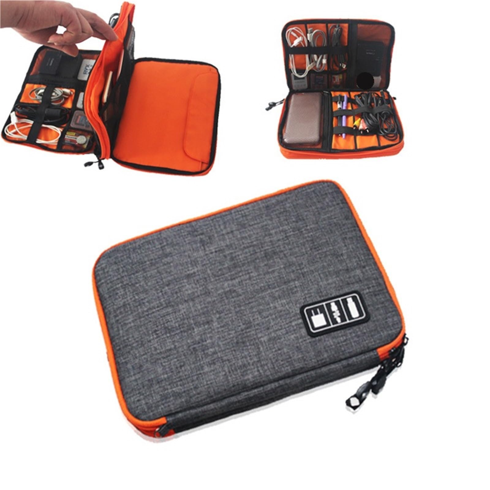 Borsa Organizer Per Cavi Custodia For Cavi A Doppio Strato Caricabatterie Auricolari Gadget Organizer Digitale(A-M-red)