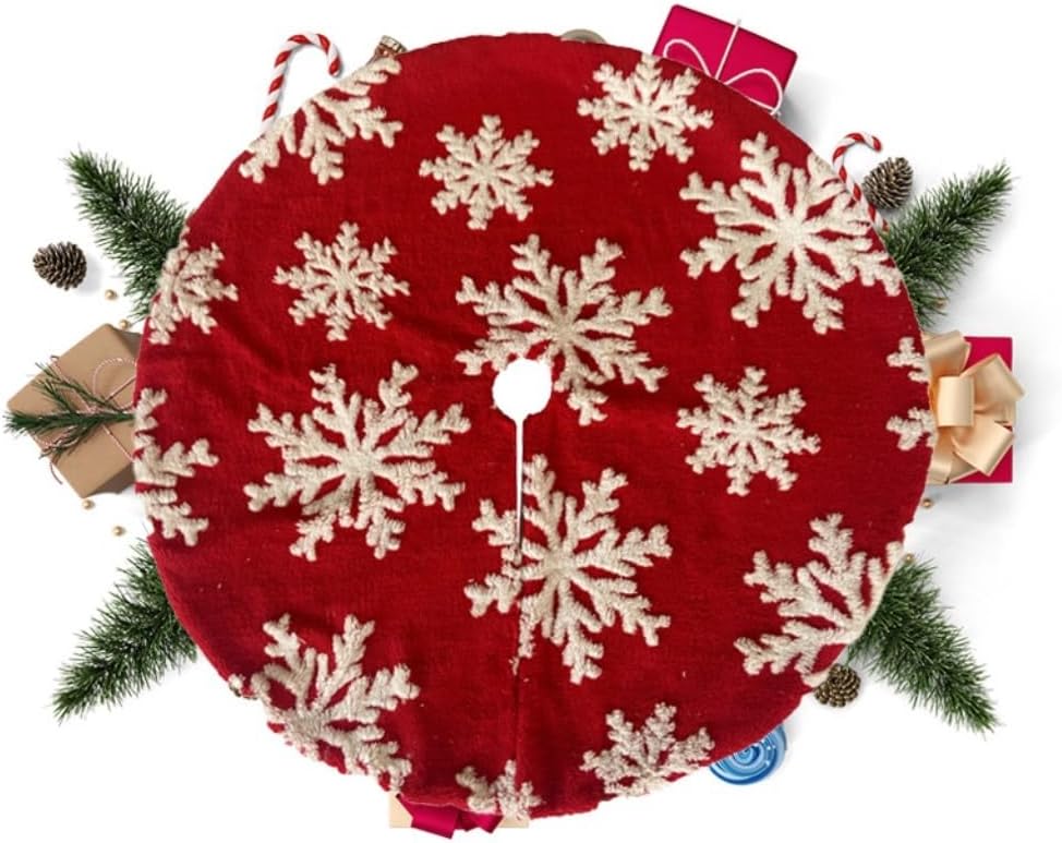 Tree Skirt Christmas Christmas Tree Skirt Snowflakes Plush Socks Christmas Supplies Tree Bottom Decoration Christmas Tree Decoration Supplies Christmas Skirt Tree