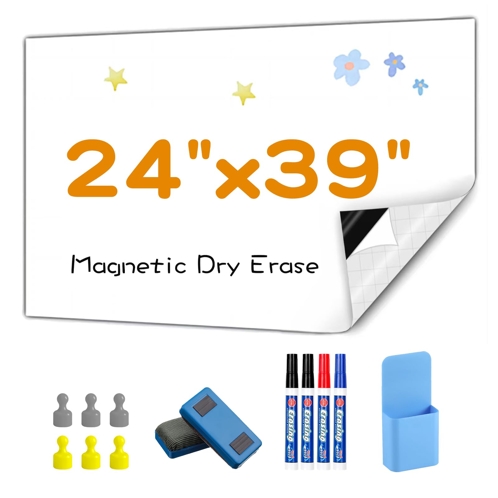 Magnetic Dry Erase Board Contact Paper 24"x39" for Wall