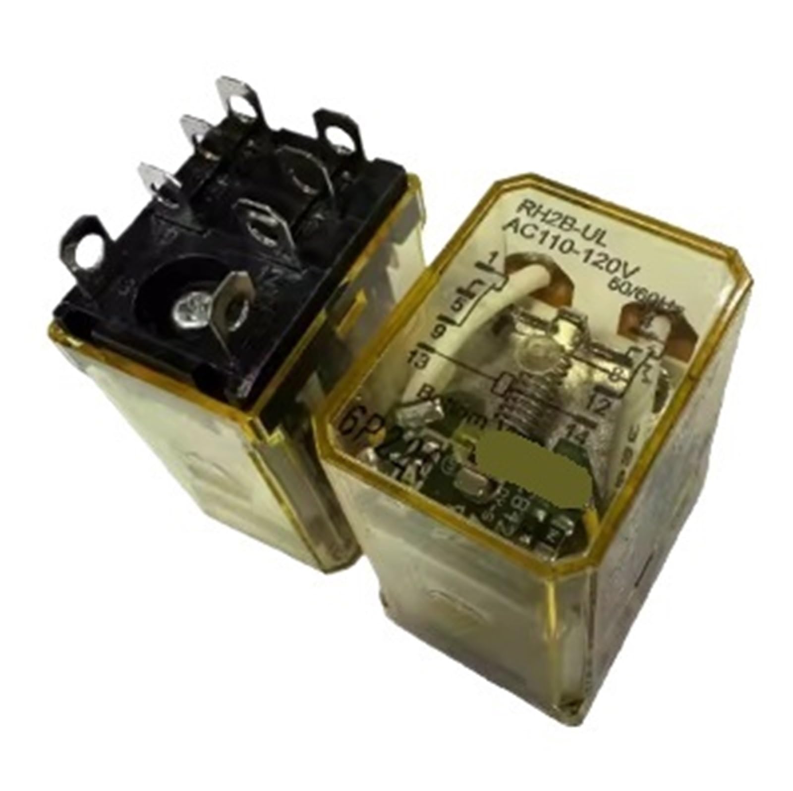 YMUGUEGH 1PCS relay RH2B-UL-AAC110-120V with light