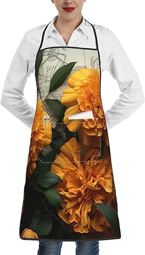 NONHAI Kitchen Cooking Aprons for Women Men Monkey Waterproof Bib Apron with Pockets Adjustable Chef Apron