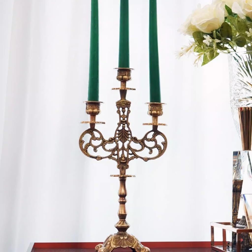 Candlestick 3 Arm Candelabra Brass Candelabra Candelabra Decorative Candelabra for Centerpiece