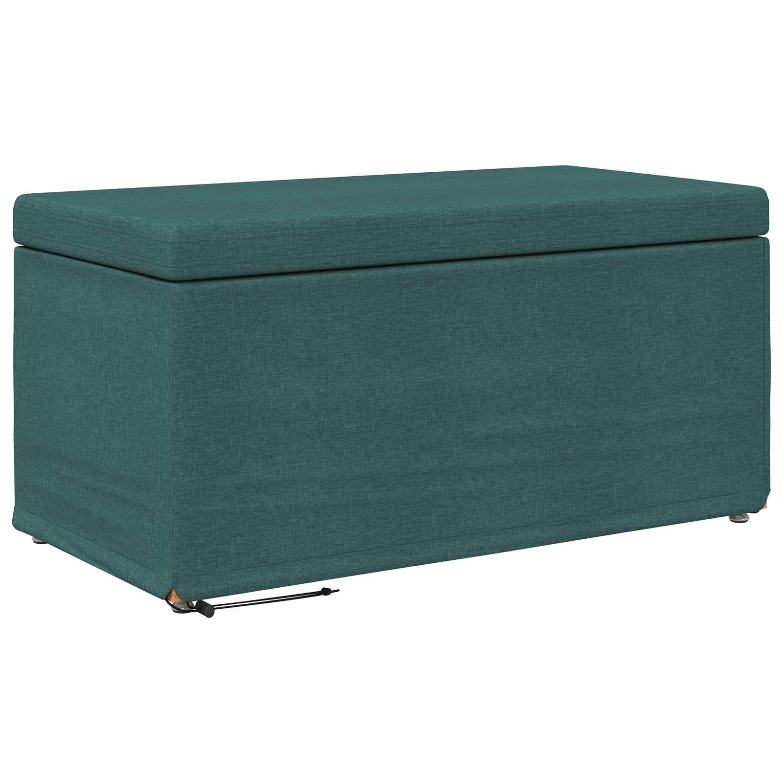 vidaXL Halka Ciemna zieleń Tkanina i drewno inżynieryjne, Nowoczesny, trwały, kompaktowy stołek do kuchni, stylowy design, wygodne siedzenie, minimalistyczne meble