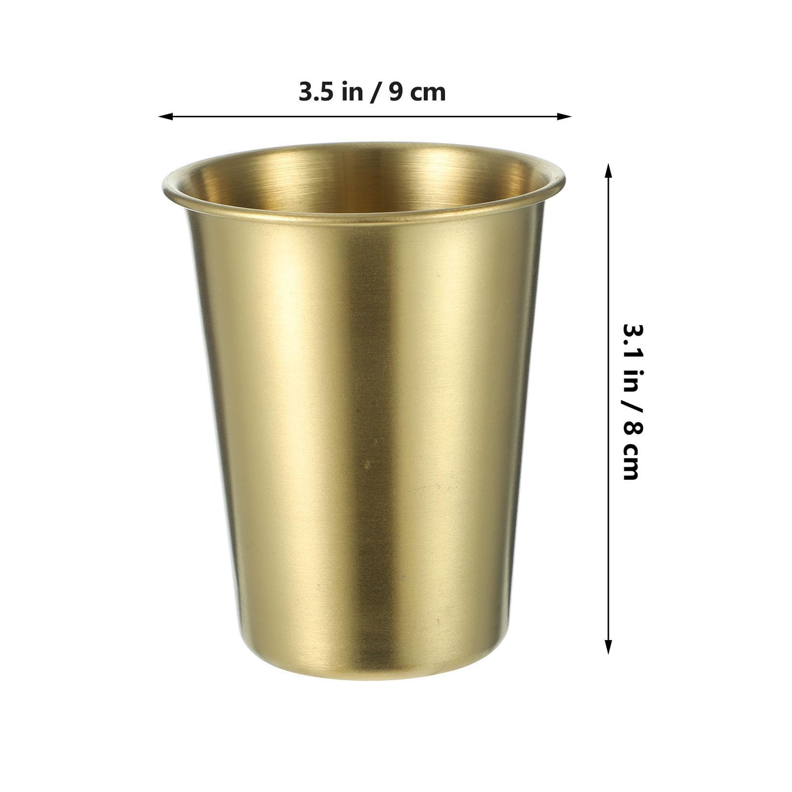 Set 6 Pezzi Bicchieri in Acciaio Inossidabile da 350ml, Tazze da Caffè e Bicchieri D'acqua in Metallo, Design Semplice e Pratico per Uso Quotidiano