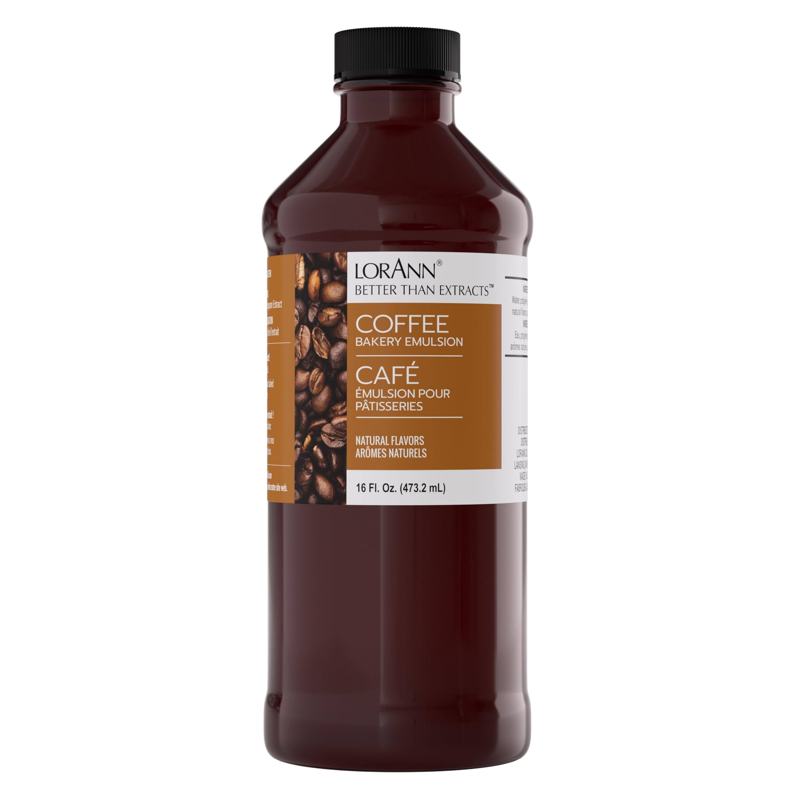 LorAnn Oils Coffee Bakery Emulsion: True Essence, Ideal for Boosting Fruit Tones in Cakes, Cookies & Desserts, Gluten-Free, Keto-Friendly, Extract Substitute Essential for Your Kitchen, 16 Oz