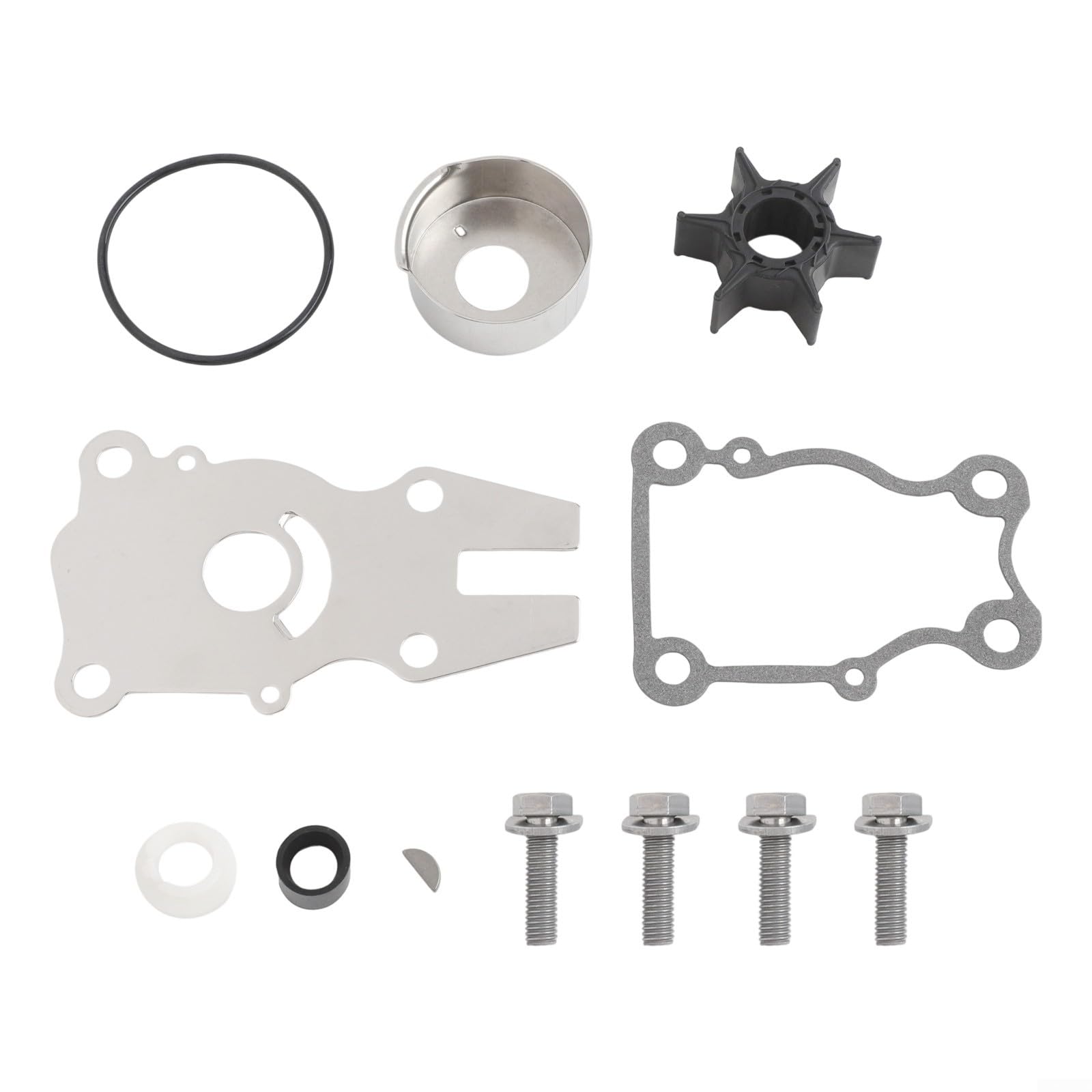 63D-W0078 Water Pump Impeller Repair Kit for Outboard Motor 40-50HP 18-3434, for Yamaha-2/4-Stroke for F40 F50 F60, Includes Neoprene Impeller, Gasket and Bolts for Marine Engine Maintenance