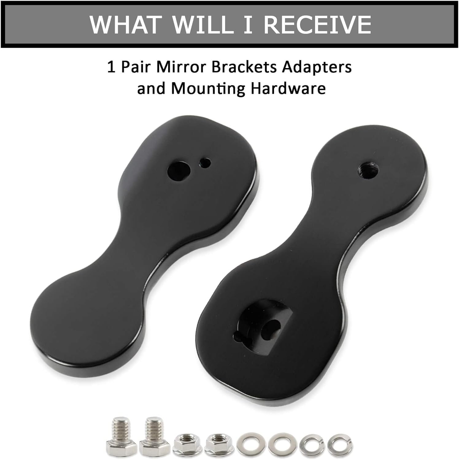 PSLER Motorcycle Spare Mirror Bracket Adapter Rear View Mirror Brackets Adapter Mirror Relocation Kit Mirror Relocator Mirror Mount for Touring Street Glide CVO Bagger with Batwing Fairings 2014-2023